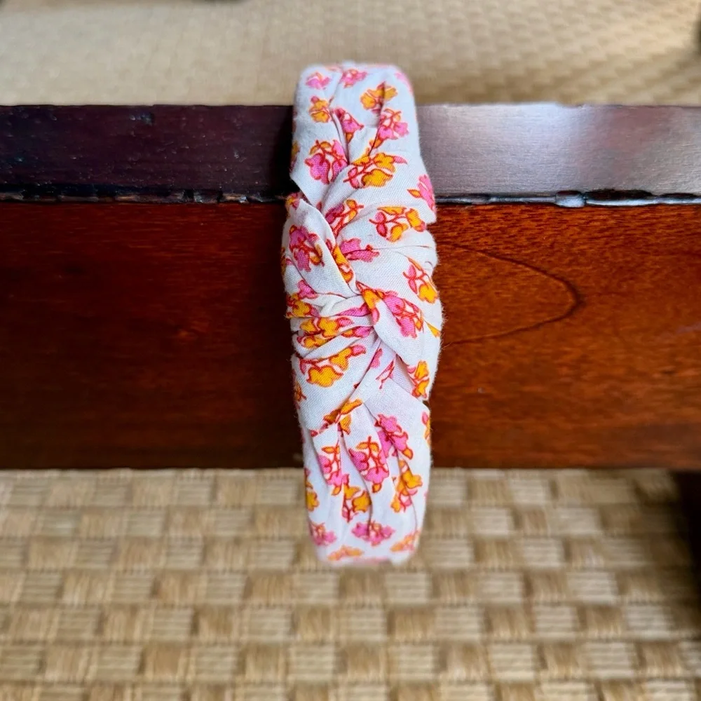J.Crew Girls’ Knotted Floral Fabric and Embossed Leather Summer Headbands—3ct